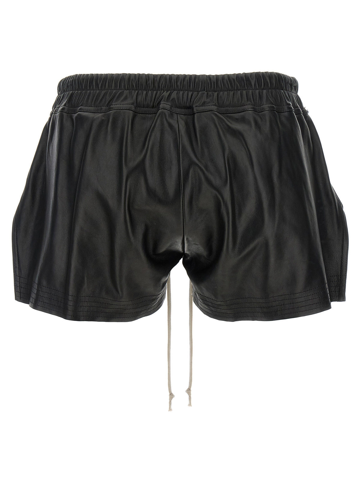 Short en cuir d'agneau noir Rick Owens