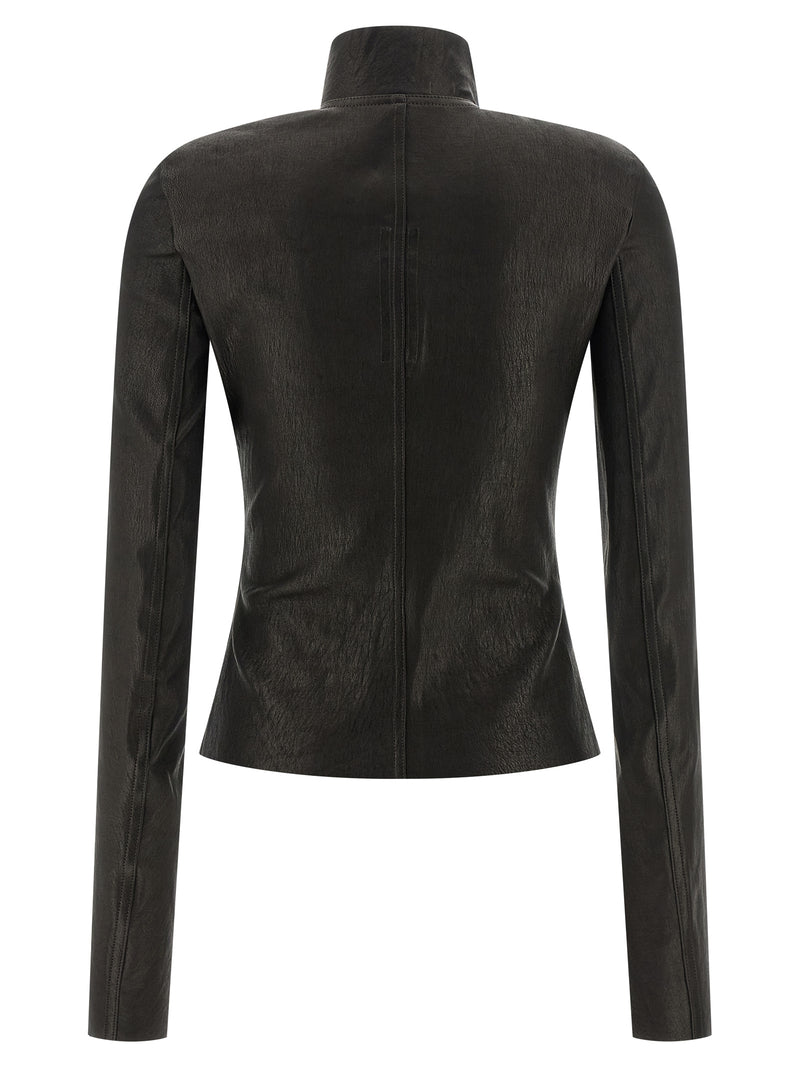 Veste en cuir d'agneau noir Rick Owens