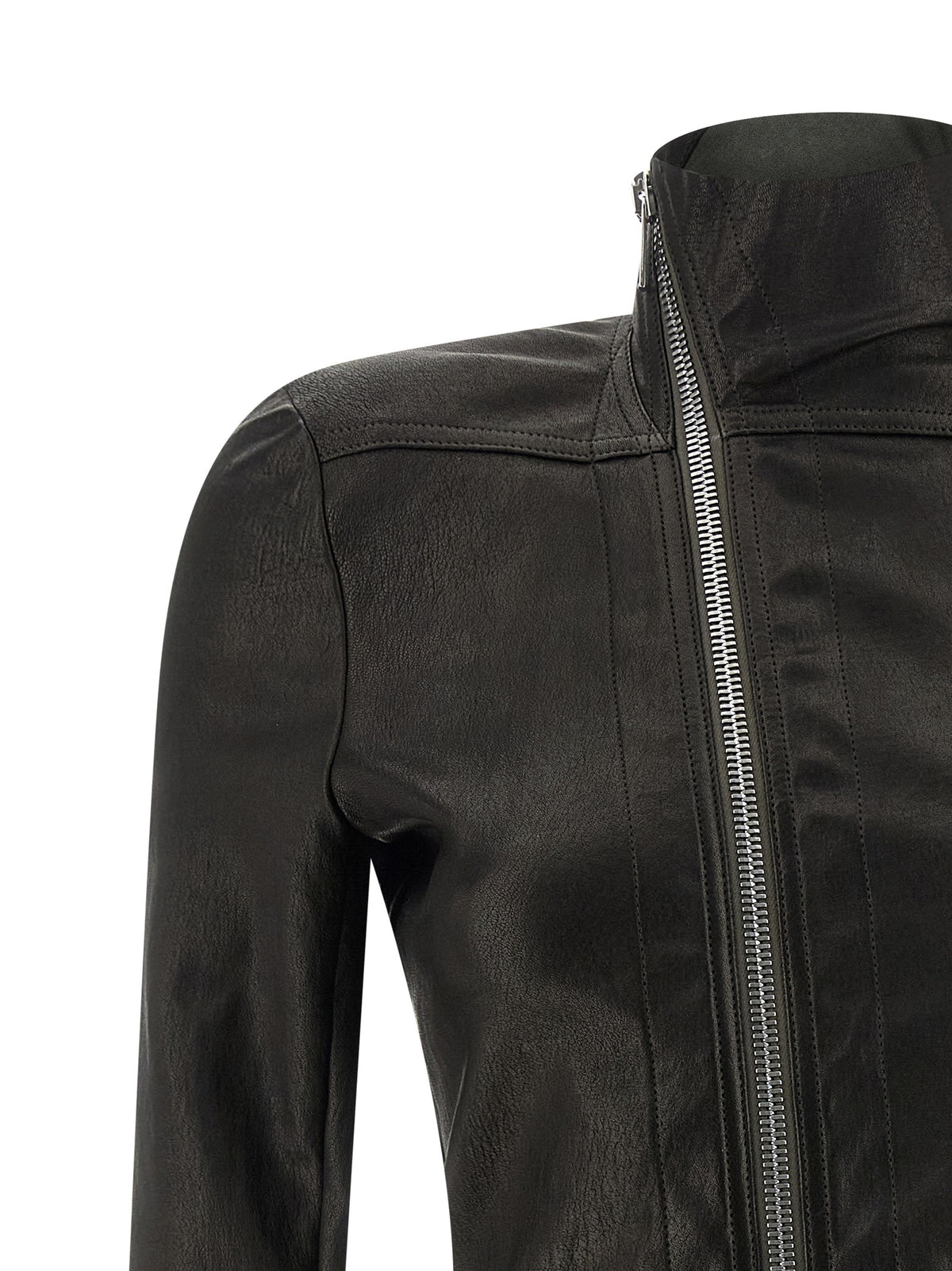 Veste en cuir d'agneau noir Rick Owens