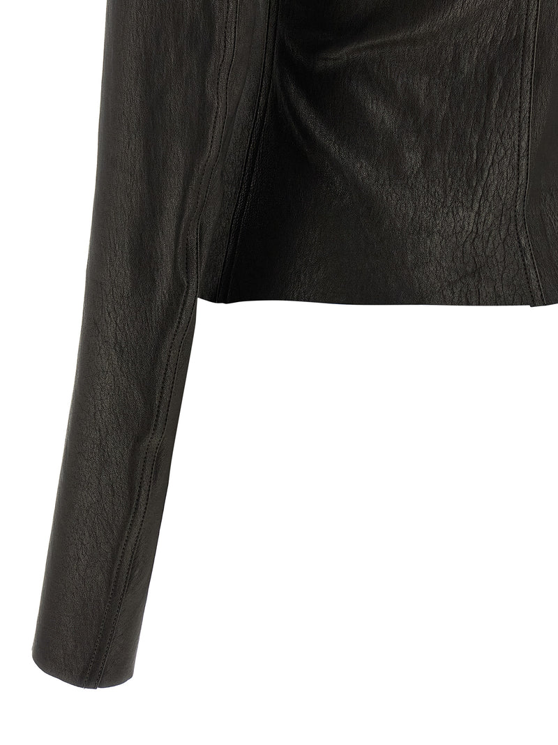 Veste en cuir d'agneau noir Rick Owens