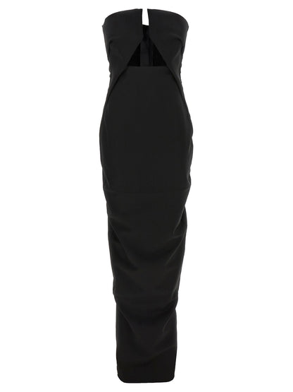 Rick Owens Black Wool Long Dress