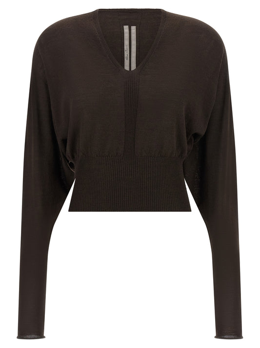 Chemise en Laine Vierge Marron Rick Owens