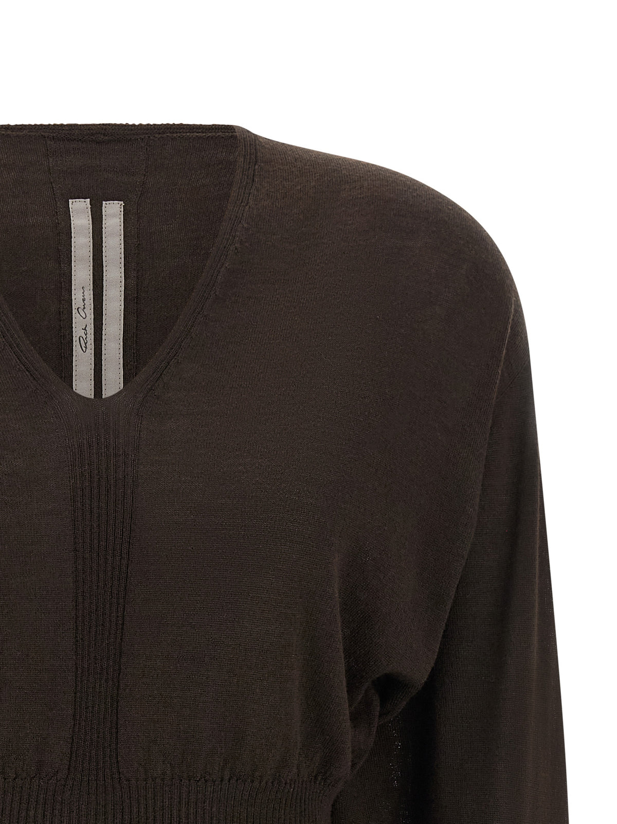 Chemise en Laine Vierge Marron Rick Owens