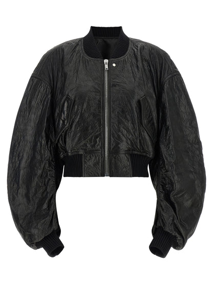 Rick Owens Black Lamb Leather Leather Jacket