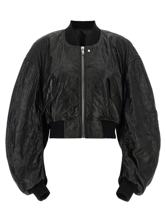 Veste en cuir d'agneau noir Rick Owens