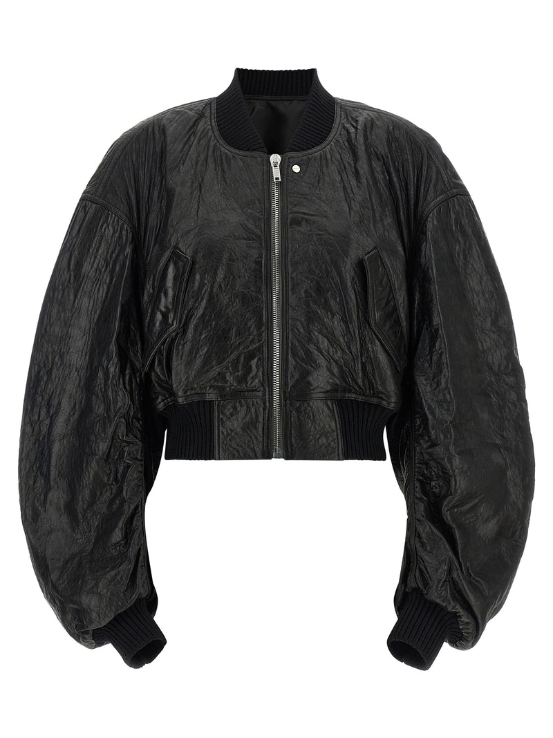 Veste en cuir d'agneau noir Rick Owens