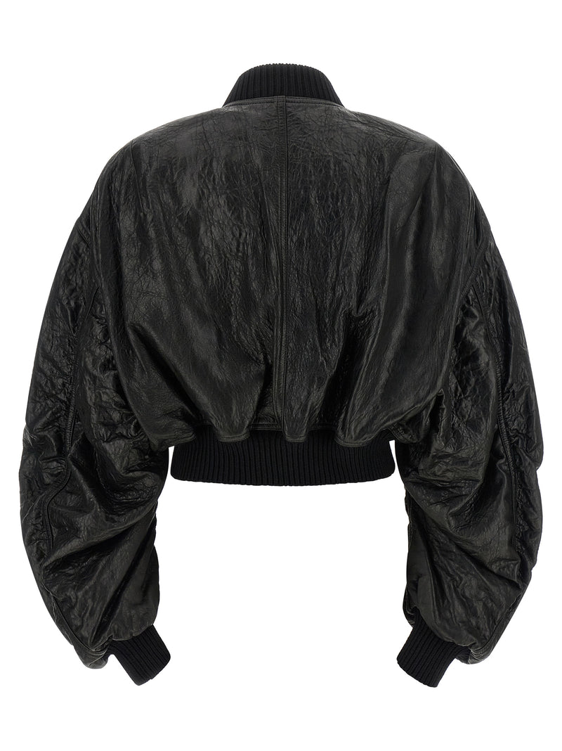 Veste en cuir d'agneau noir Rick Owens