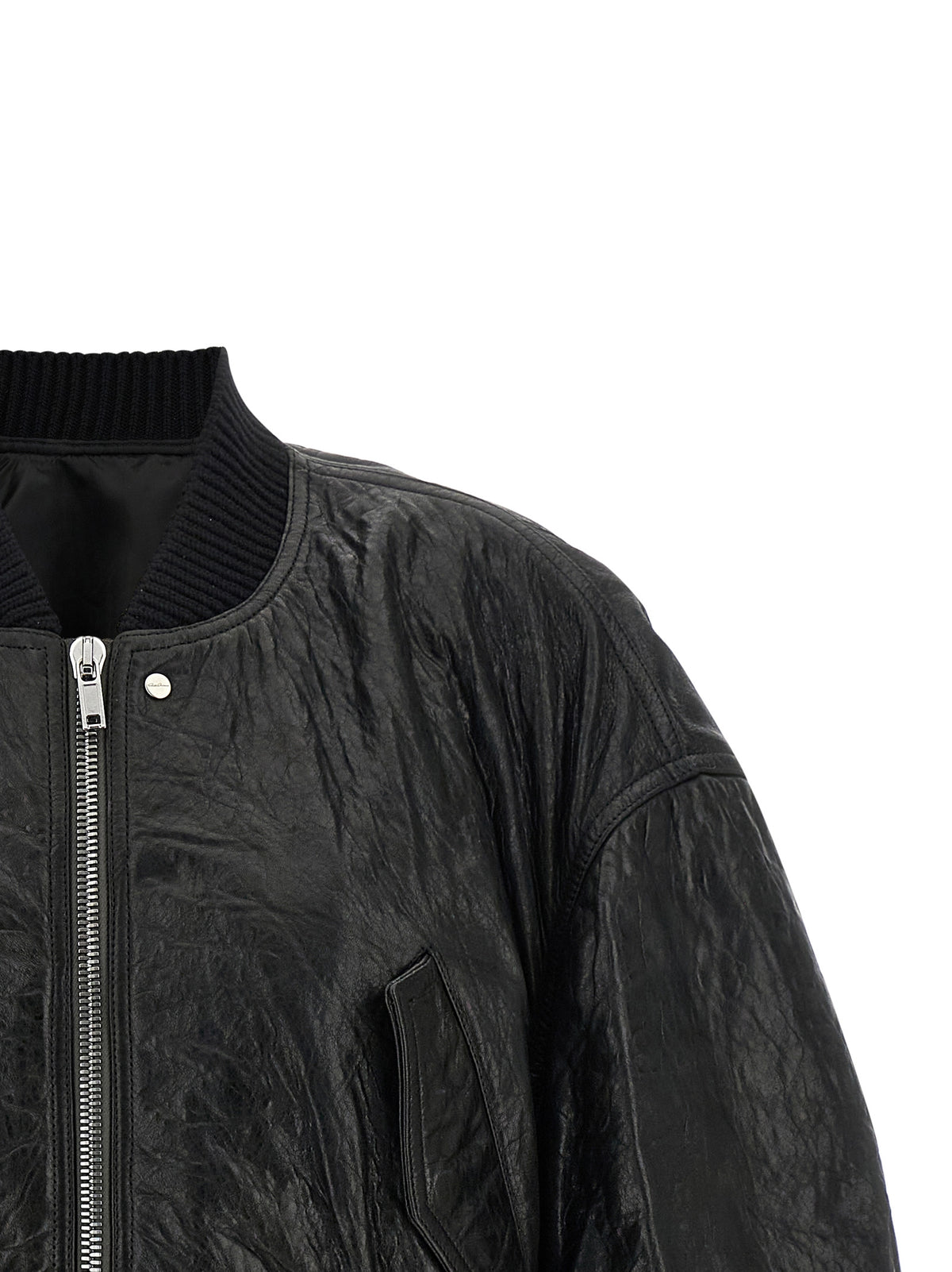 Veste en cuir d'agneau noir Rick Owens