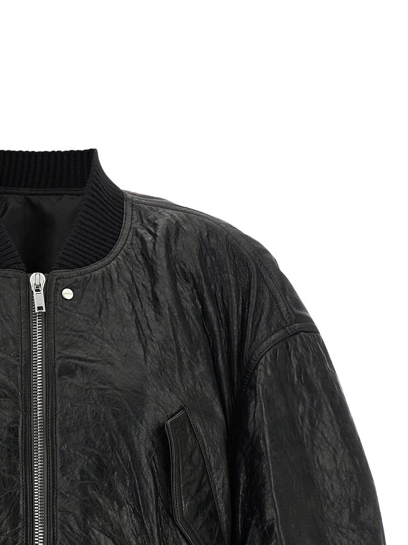 Veste en cuir d'agneau noir Rick Owens