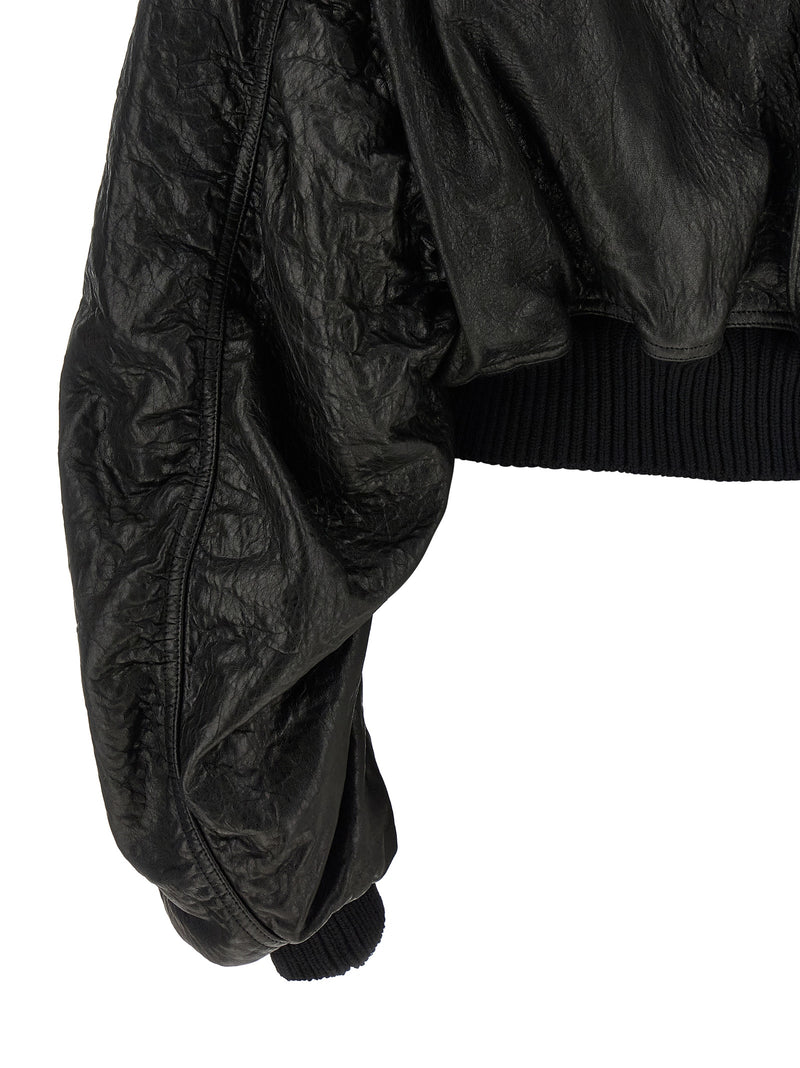 Veste en cuir d'agneau noir Rick Owens