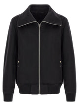Bomber Rick Owens en laine vierge noire
