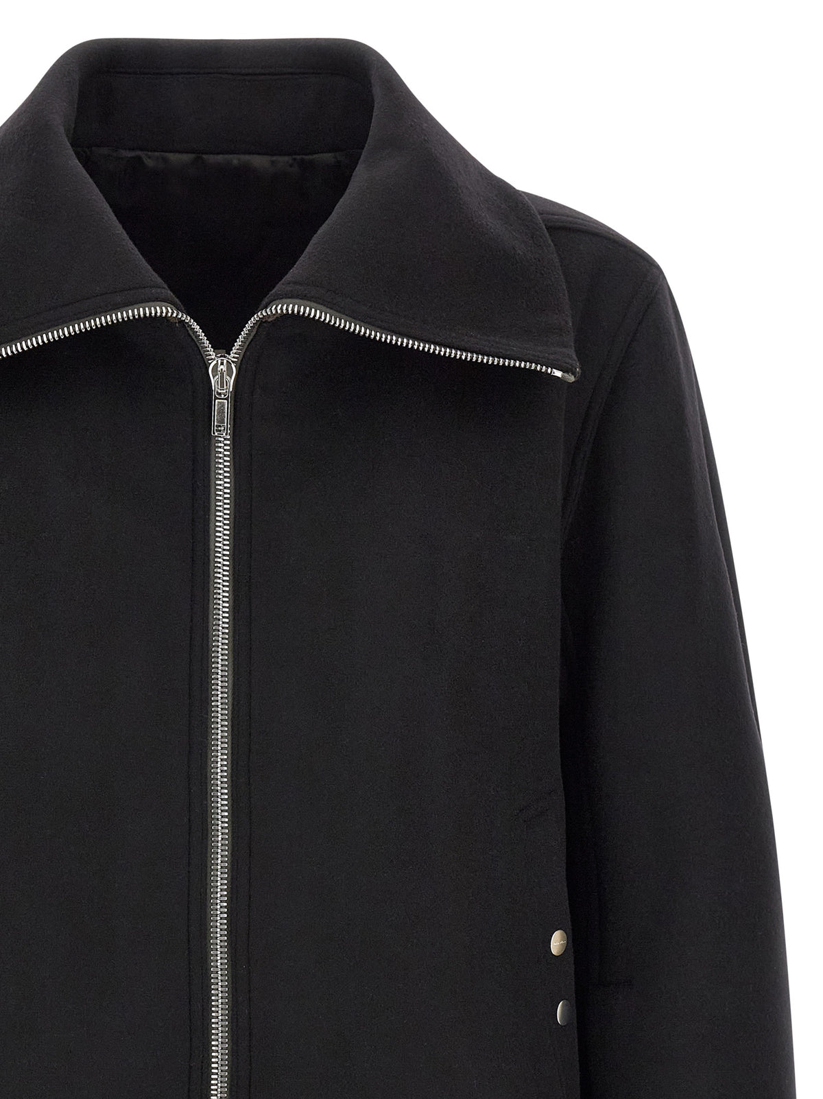 Bomber Rick Owens en laine vierge noire