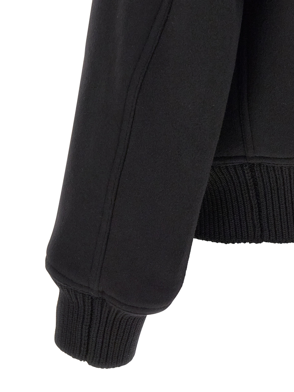Bomber Rick Owens en laine vierge noire