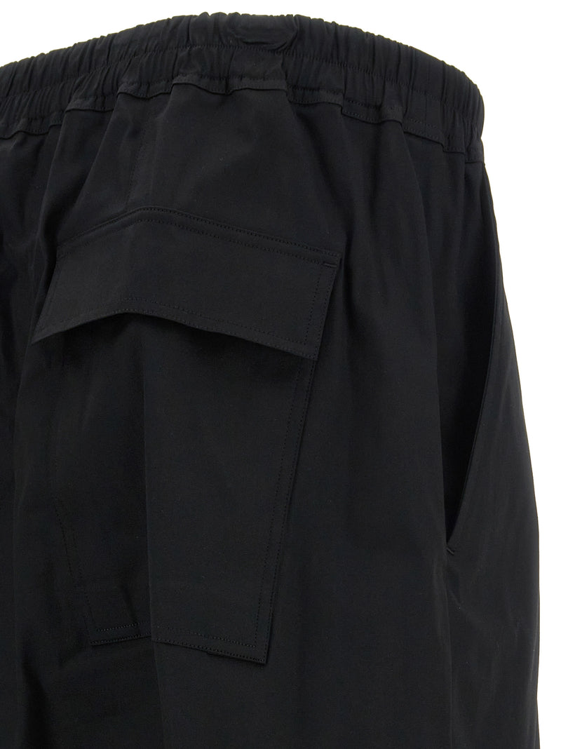 Rick Owens Black Drawstring Cropped Cotton Pants