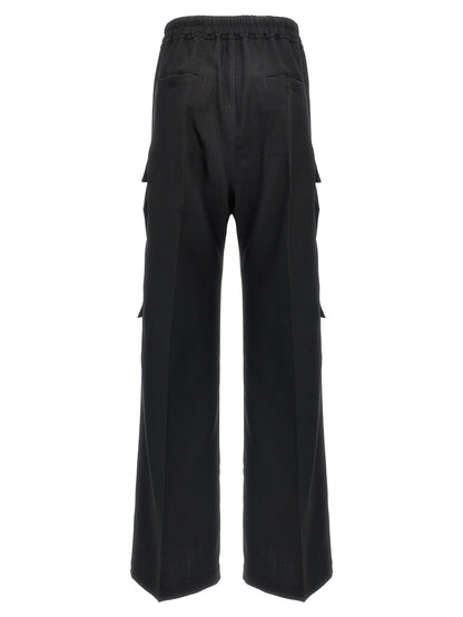 Rick Owens Black Wool Cargo Pants