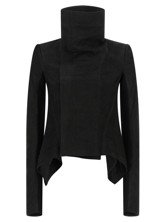 Veste en cuir d'agneau noir Rick Owens
