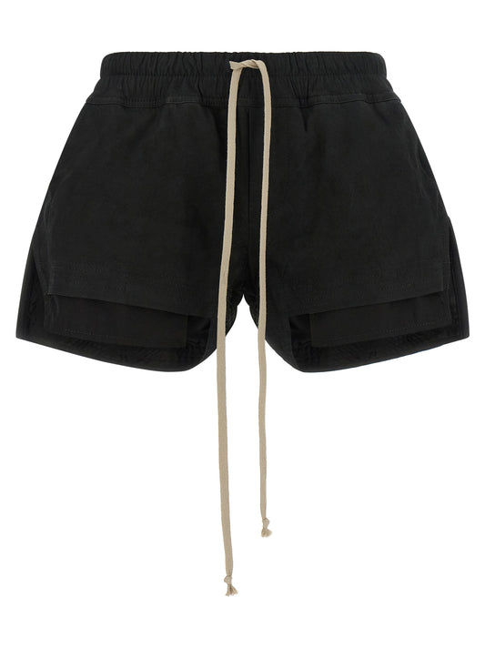 Short en cuir d'agneau noir Rick Owens