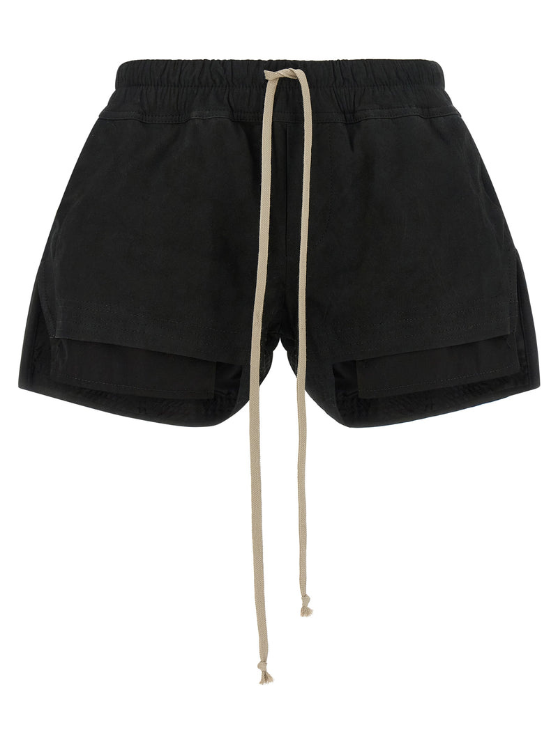 Short en cuir d'agneau noir Rick Owens
