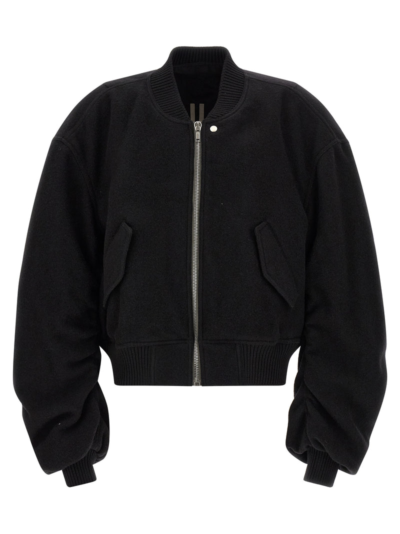 Bomber Rick Owens en laine vierge noire