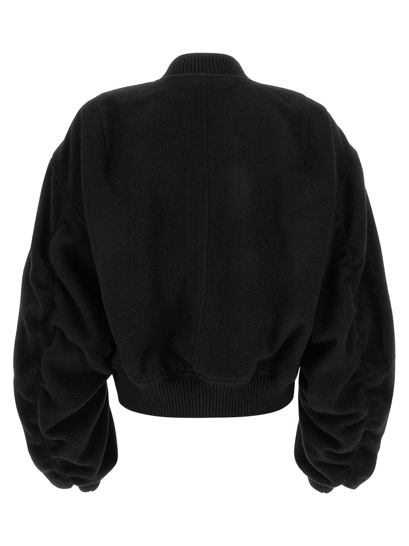 Bomber Rick Owens en laine vierge noire