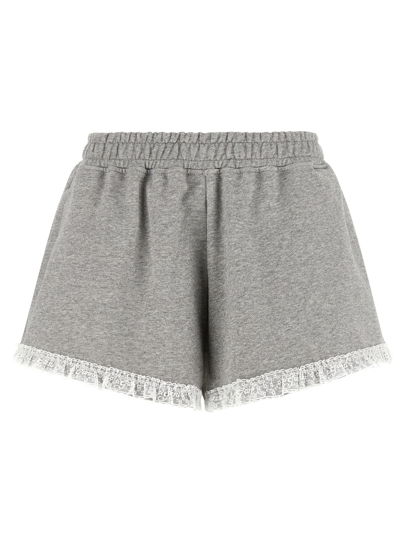 Ganni Gray Organic Cotton Bermuda Shorts