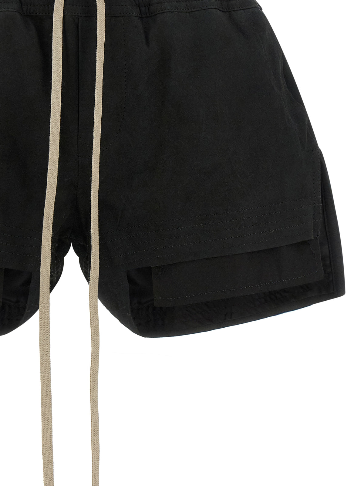 Short en cuir d'agneau noir Rick Owens