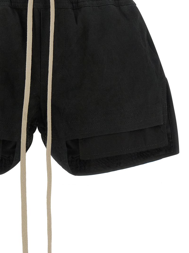 Short en cuir d'agneau noir Rick Owens