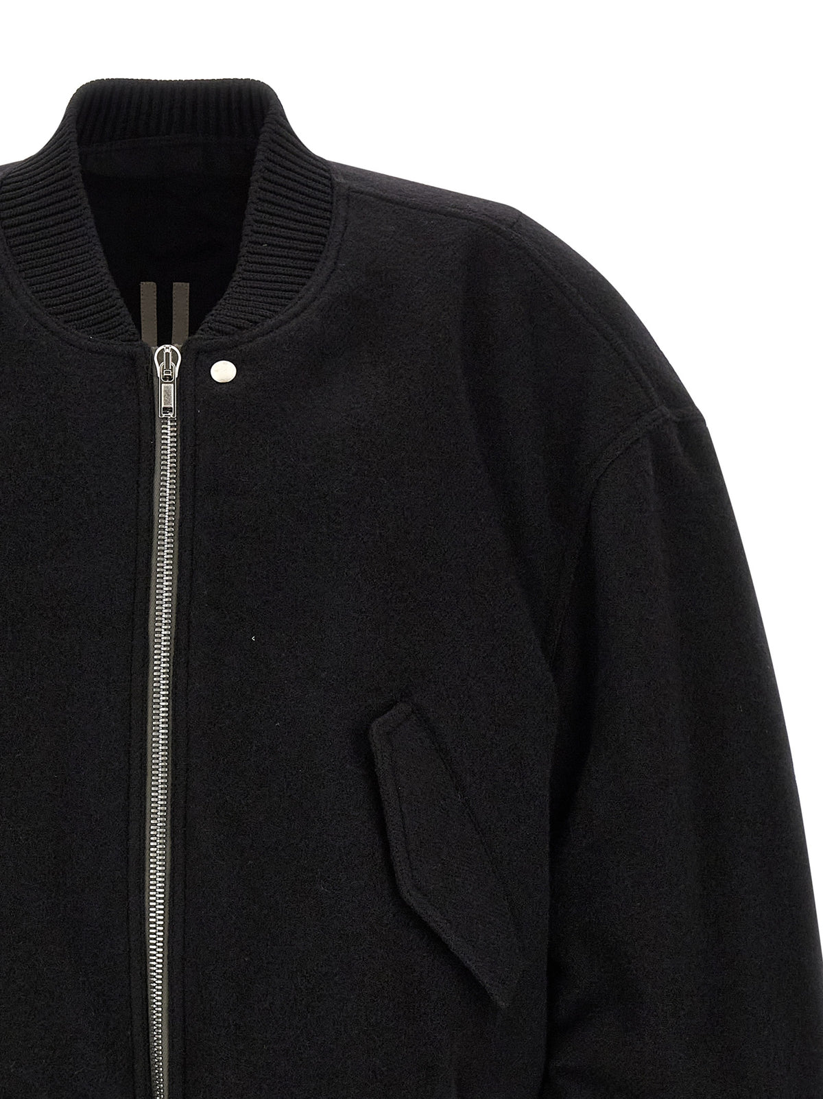 Bomber Rick Owens en laine vierge noire