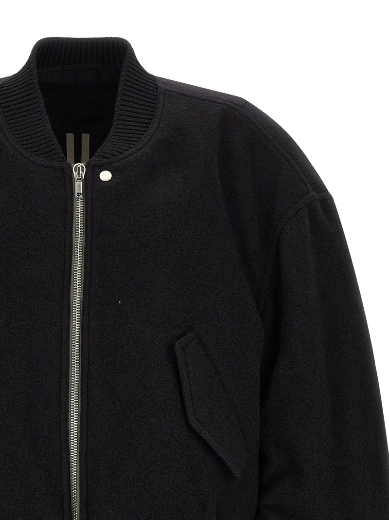 Bomber Rick Owens en laine vierge noire