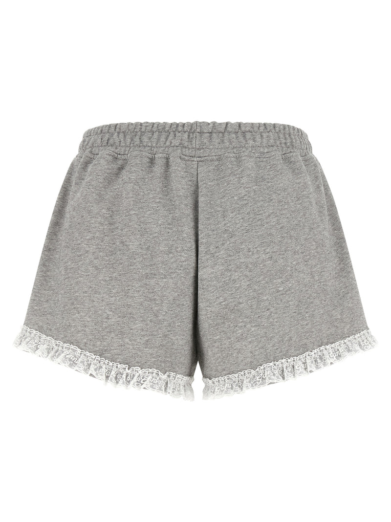 Ganni Gray Organic Cotton Bermuda Shorts