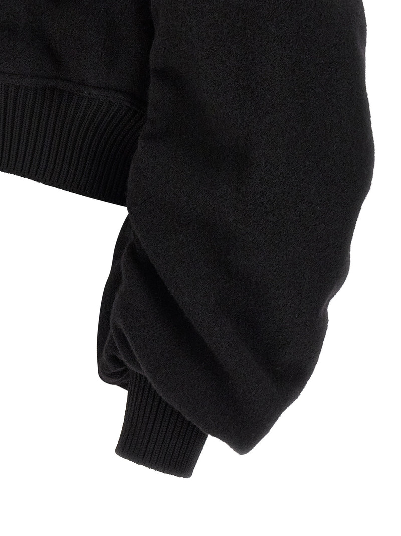 Bomber Rick Owens en laine vierge noire