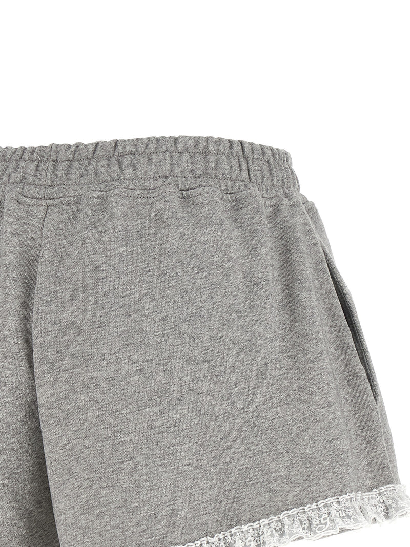Ganni Gray Organic Cotton Bermuda Shorts