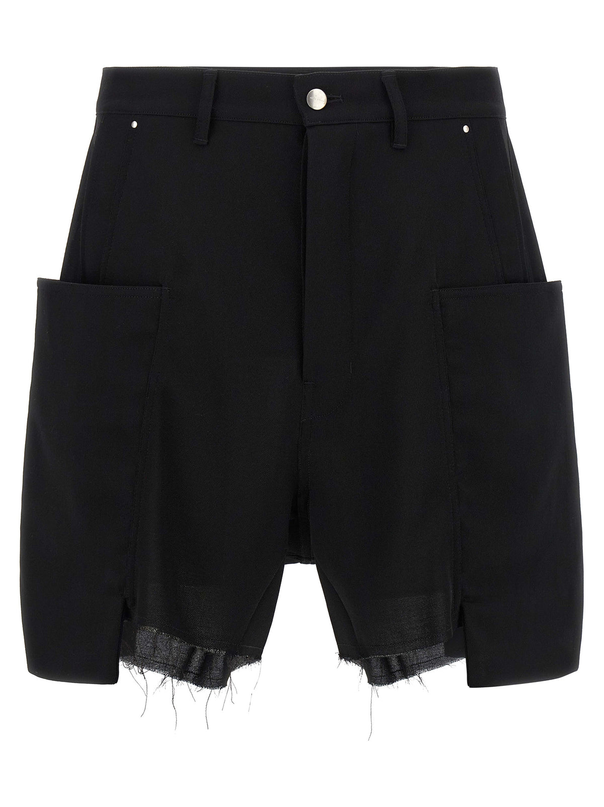 Rick Owens Stefan Cargo Black Wool Bermuda Shorts