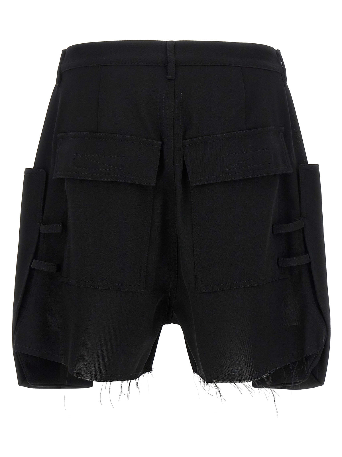 Rick Owens Stefan Cargo Black Wool Bermuda Shorts