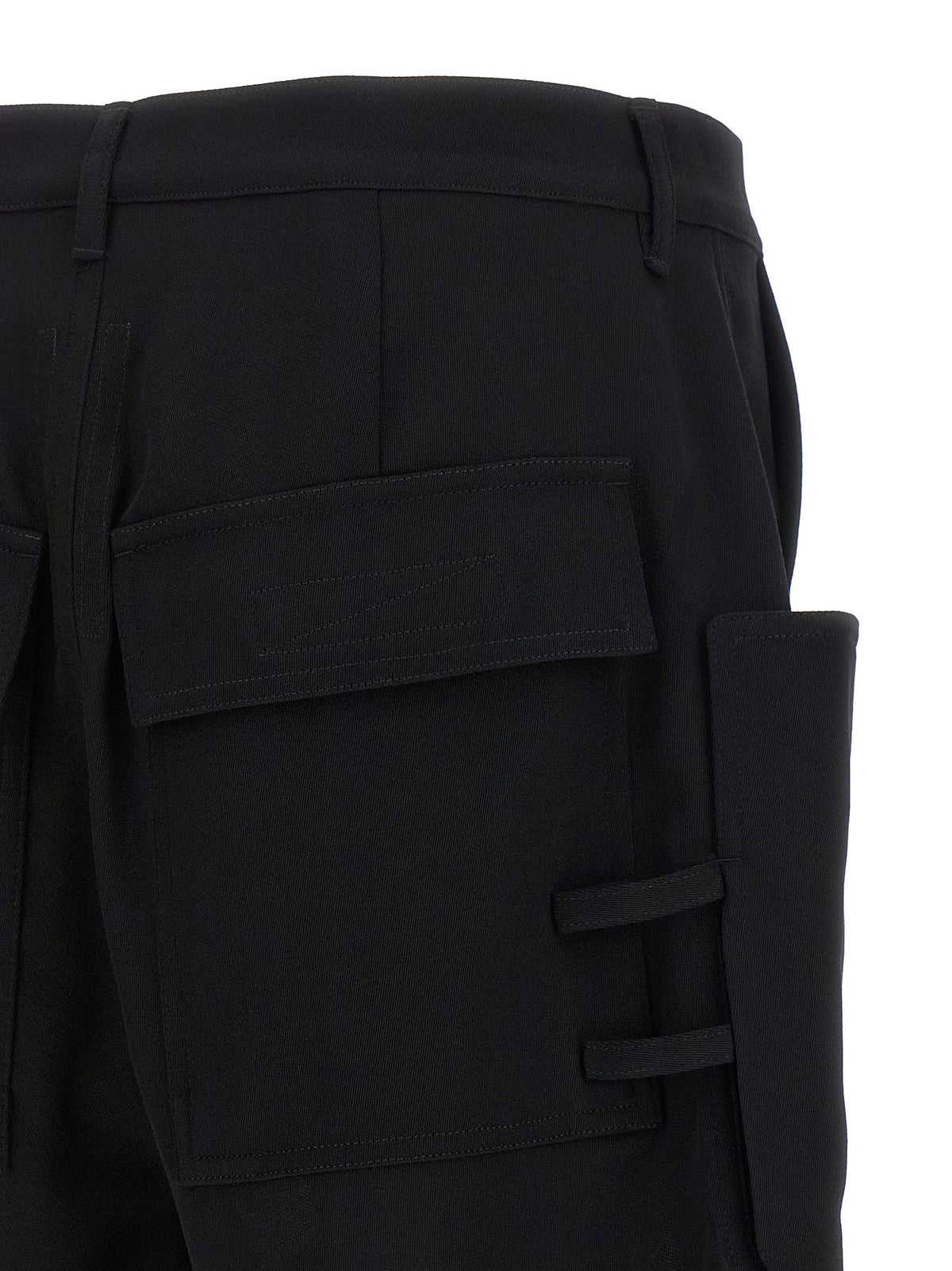 Rick Owens Stefan Cargo Black Wool Bermuda Shorts