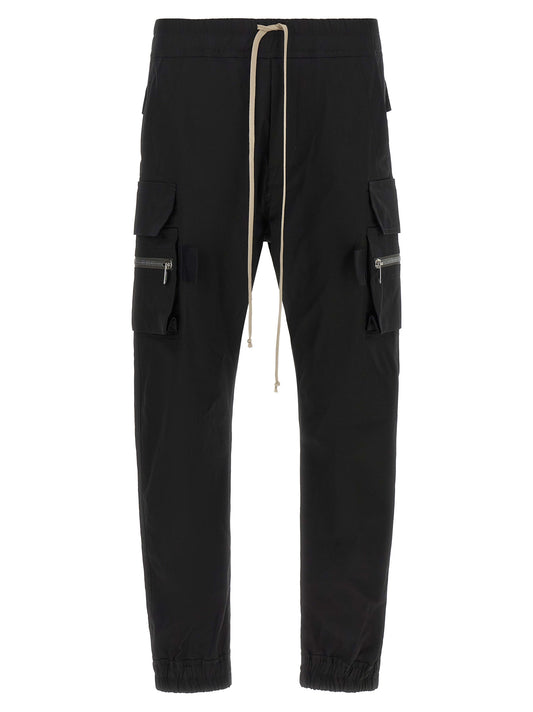 Rick Owens Mastodon Cargo Black Cotton Pants