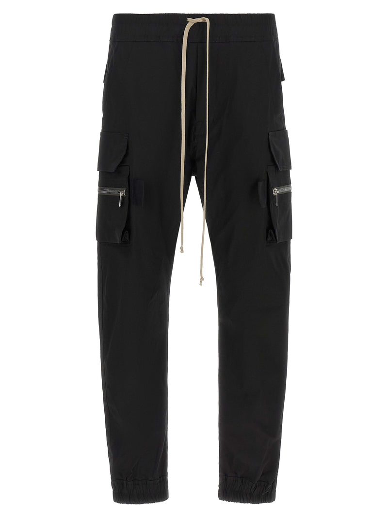 Rick Owens Mastodon Cargo Black Cotton Pants