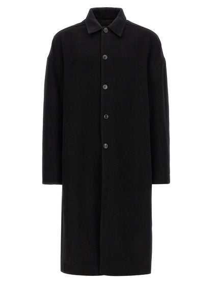 Rick Owens Black Virgin Wool Coat