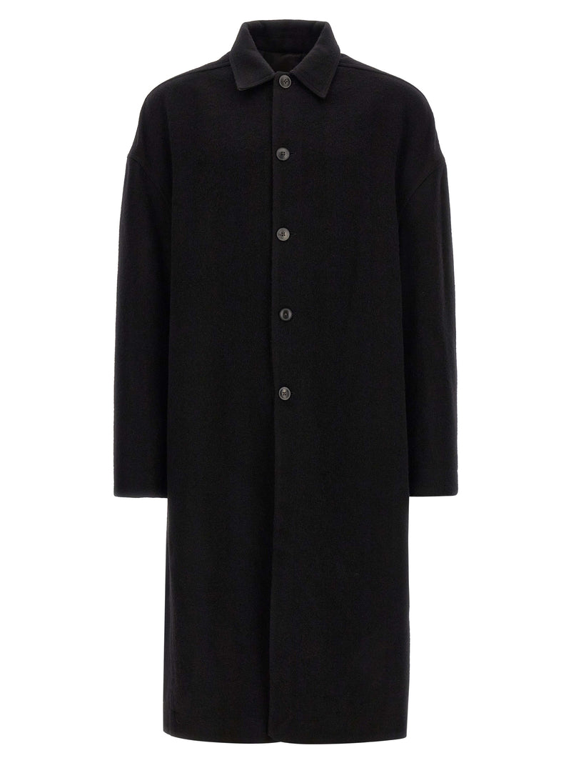 Manteau Rick Owens en laine vierge noire