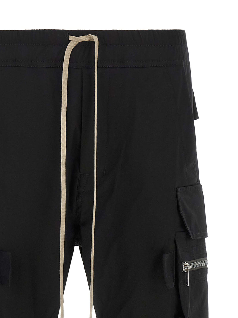 Rick Owens Mastodon Cargo Black Cotton Pants
