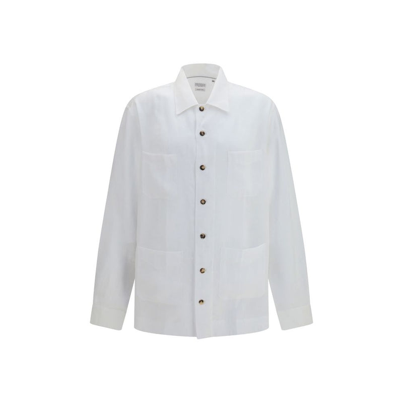 Brunello Cucinelli White Linen Shirt