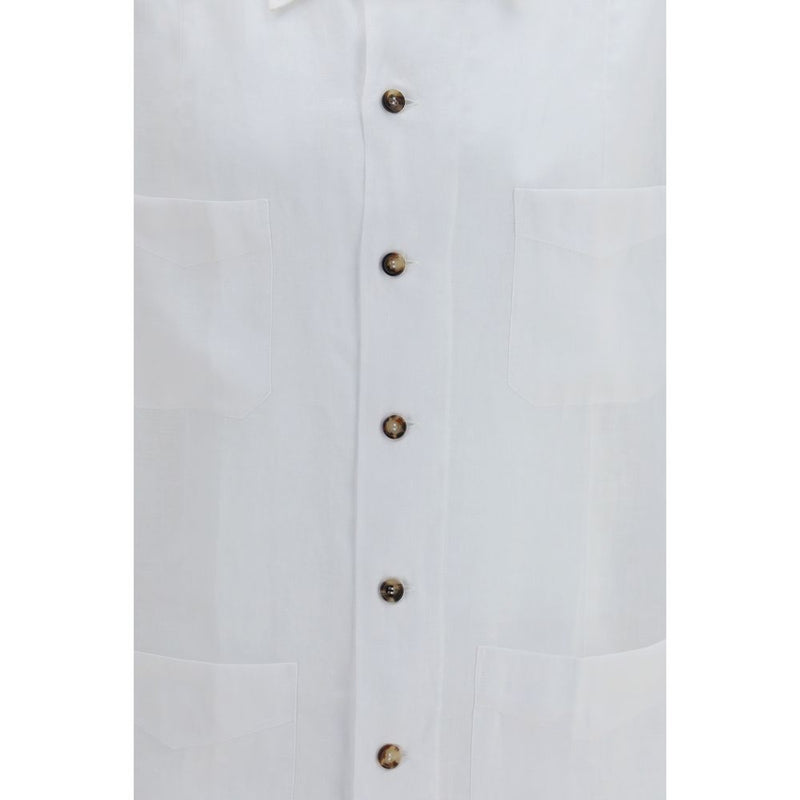 Brunello Cucinelli White Linen Shirt