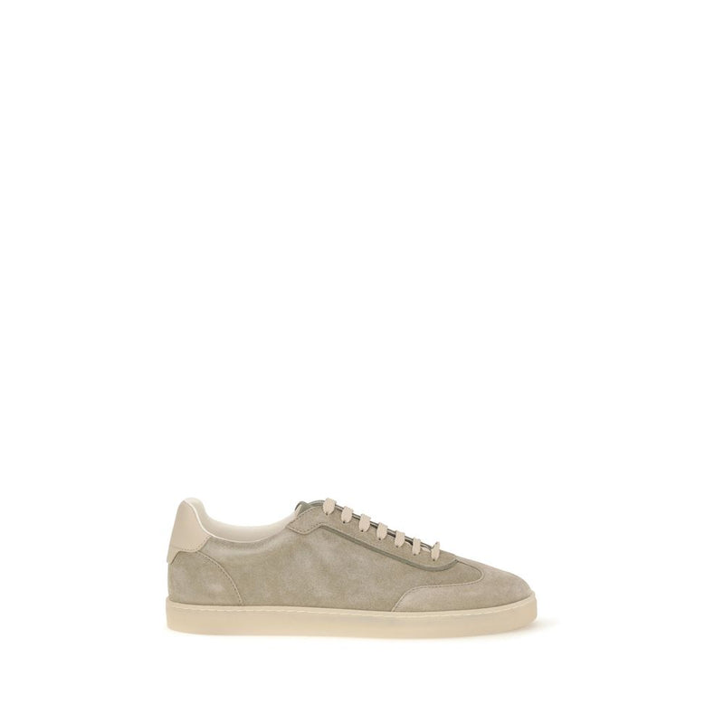 Baskets Brunello Cucinelli en cuir de veau beige Bos Taurus