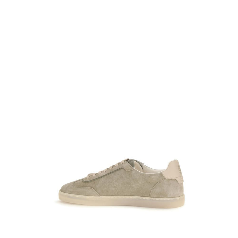 Baskets Brunello Cucinelli en cuir de veau beige Bos Taurus