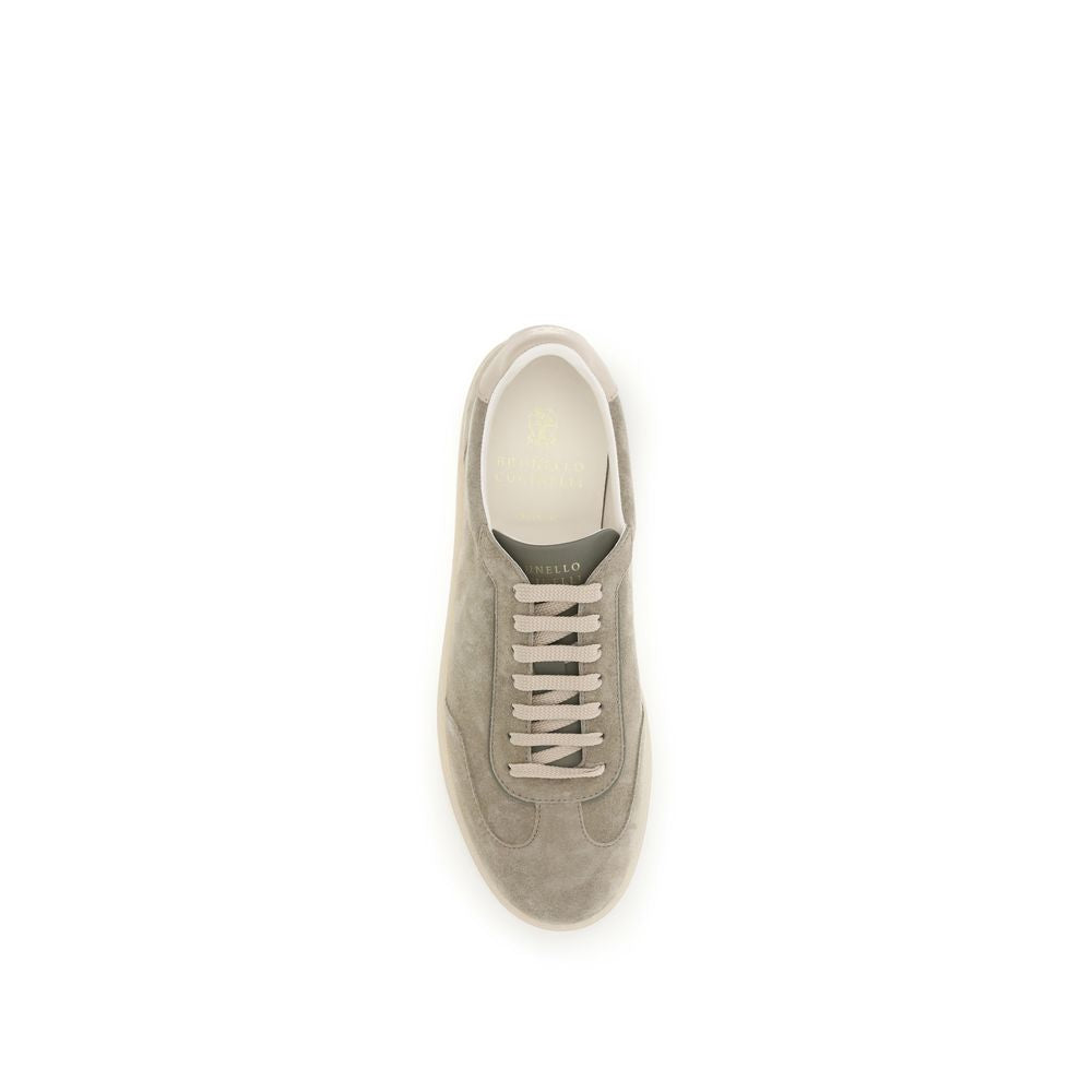 Baskets Brunello Cucinelli en cuir de veau beige Bos Taurus