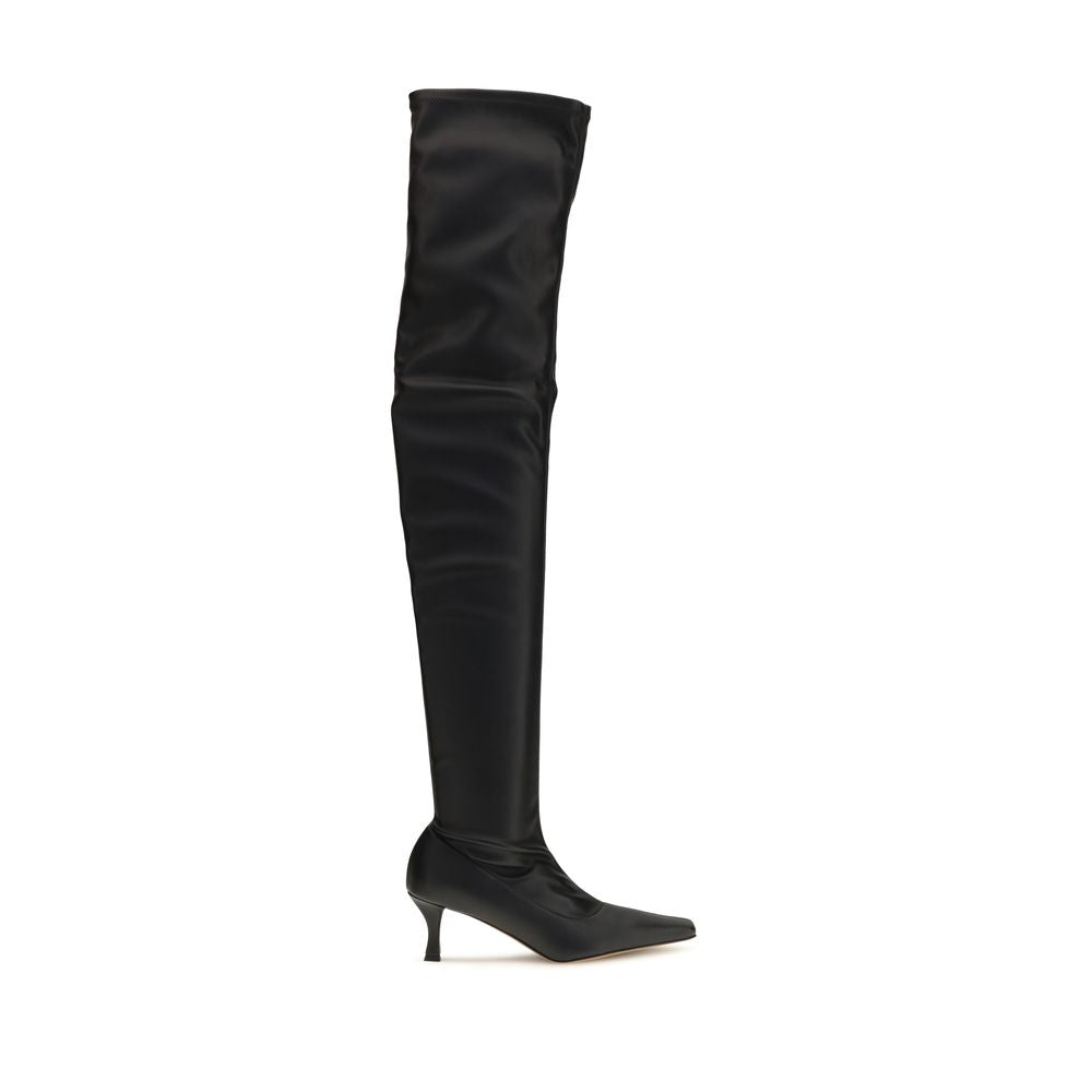 Proenza Schouler Black Polyurethane Over The Knee Boots