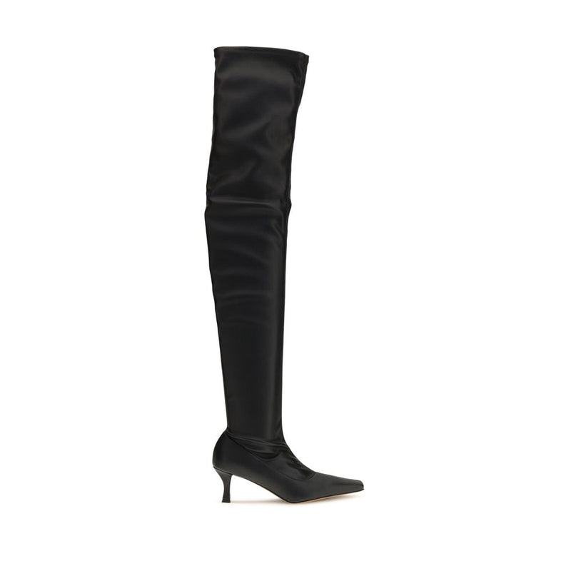 Proenza Schouler Black Polyurethane Over The Knee Boots