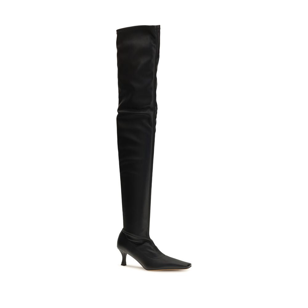Proenza Schouler Black Polyurethane Over The Knee Boots