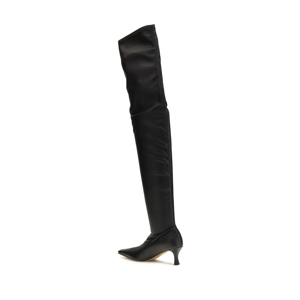 Proenza Schouler Black Polyurethane Over The Knee Boots