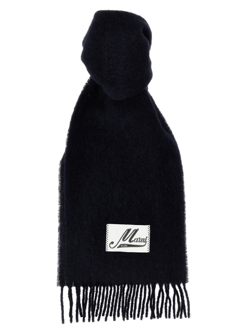 Marni Blue Wool Blend Scarf - Luxurious Style Statement